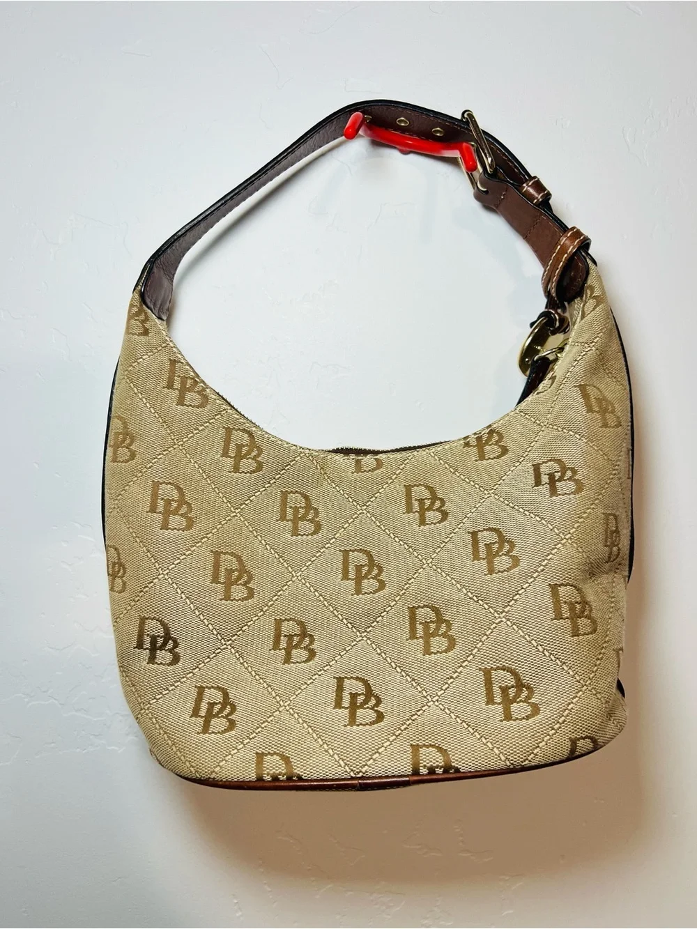 Vintage Y2K Dooney & Bourke Monogram Hobo Shoulder Bag